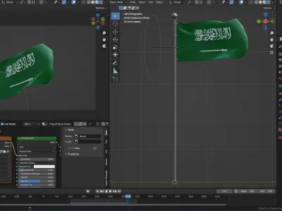 Animated Saudi Arabia Flags 3D model