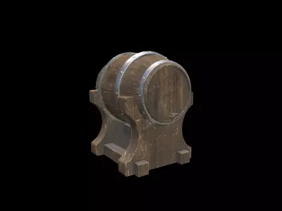 Ale Cask Low-poly 3D model