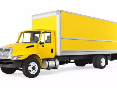 Medium Duty Box Cargo Delivery Moving Truck Transport Vehicle 3D model