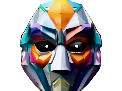 LowPoly Geometric SciFi Mask Low-poly 3D model