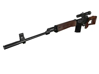 SVD soviet rifle Low-poly 3D model