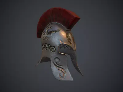 Greek Helmet Low-poly 3D model