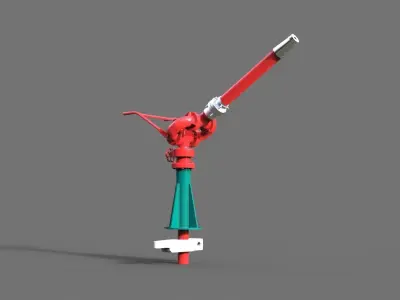 Fire monitor for fireboat of the GDR 3D print model