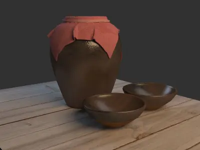 pitcher Jar bottle Jug  Wine Jar antique art water wine 3D model