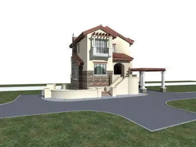 Villa house in philippines 3D model