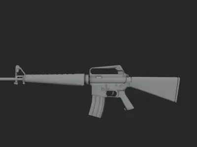 M16A1 rifle Low-poly 3D model
