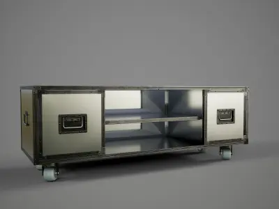 Sideboard PBR Game Ready industrial style tv stand on wheels Low-poly 3D model purchase