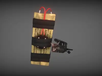 C-4 C4 explosive Low-poly 3D model