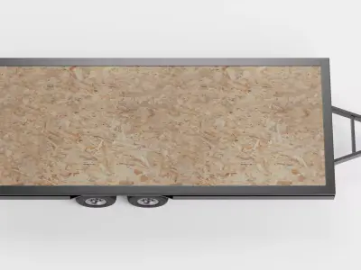Utility Trailer V3 - Tiny House Base Low-poly 3D model