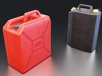 Plastic Jerry Can Set Low-poly 3D model
