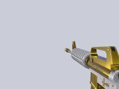 Royal Gold M4A1 Low-poly 3D model