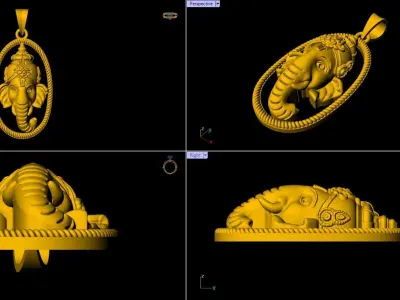 Ganesh Pendant - 0088 3D print model