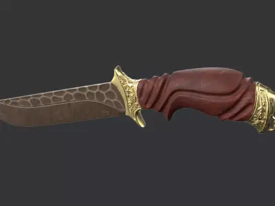  Hunter Varyag Knife Low-poly 3D model
