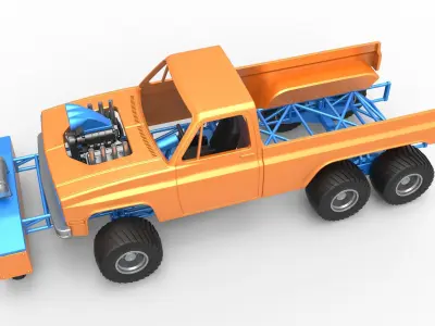 Pulling truck 6wd Scale 1 to 25 3D print model