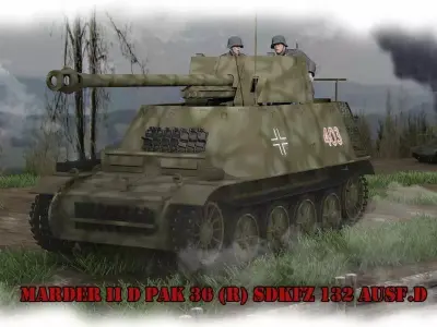 Marder II Pak 36R Sdkfz 132 Ausf D 3D model