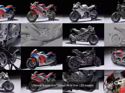 Ultimate Superbikes Garage All in One  3D Model Pack