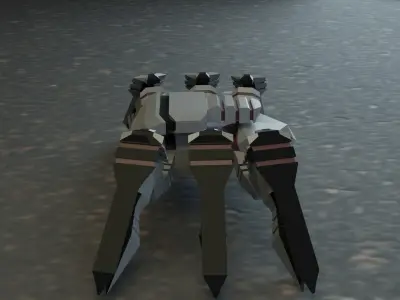 Robot low poly spider Low-poly 3D model