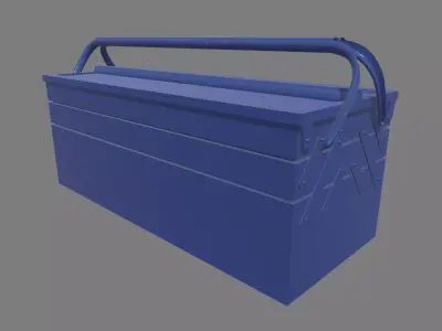 Metal Cantilever Toolbox Low-poly 3D model