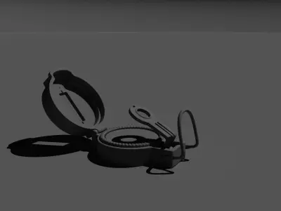 Lensatic Compass Untextured 3D model
