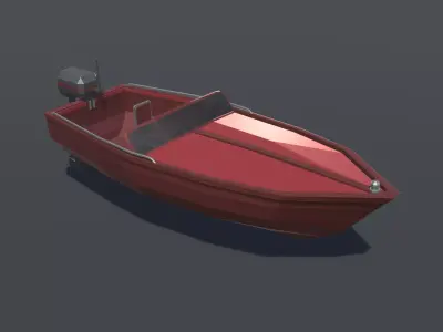 Speed Boat Lowpoly Low-poly 3D model