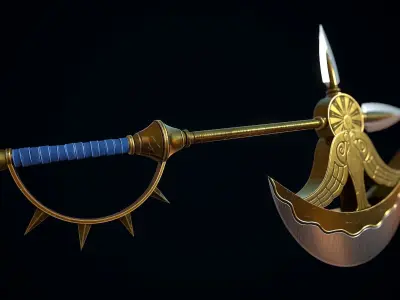 Divine axe Rhitta Free low-poly 3D model