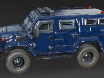 Heavy Urban Armored SUV 3D Model Low-poly 3D model
