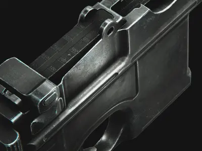 Mauser C96 - Model and Textures Low-poly 3D model