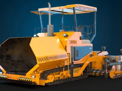 Asphalt Paver PBR 3D model