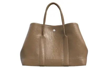 Brown Leather Big Shopper Bag 3D model