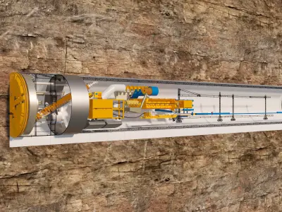 3D model of tunnel boring machine construction 3D model