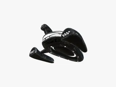 Alien Spaceship UFO H10 Full Black - Sci Fi Spacecraft Design Low-poly 3D model