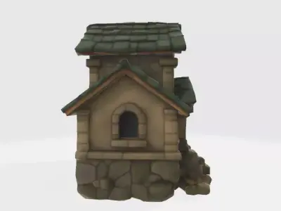 stone  house Low-poly 3D model