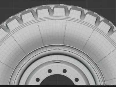 Military truck wheel 2 3D model
