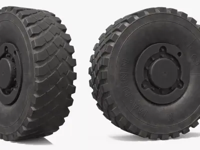 Military Truck Wheel Assembly Tire 3D model