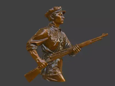Military sculpture warrior military battle war hero soldier 3D print model purchase
