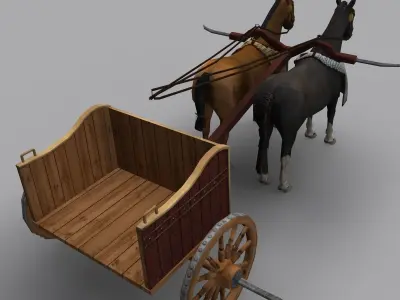 Schythed Chariot Low-poly 3D model