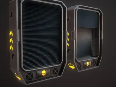 Sci Fi Weapon Rack Low-poly 3D model