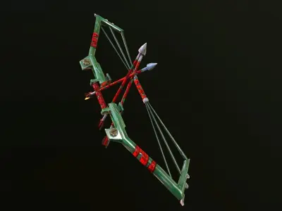 Metal Bow and Arrow Free low-poly 3D model