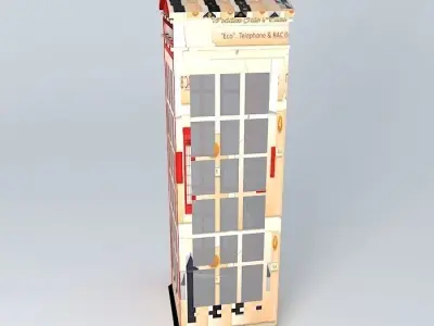 Eco Rail Track Telephone Box Dummy Old Steam Days Free 3D model
