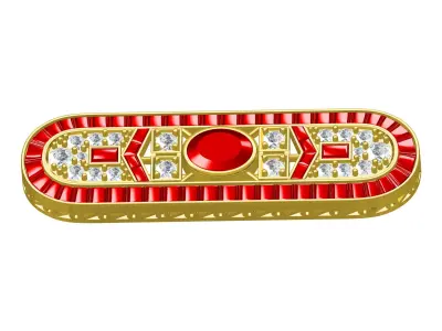 Antique Vintage Style Diamond Brooch 3D print model