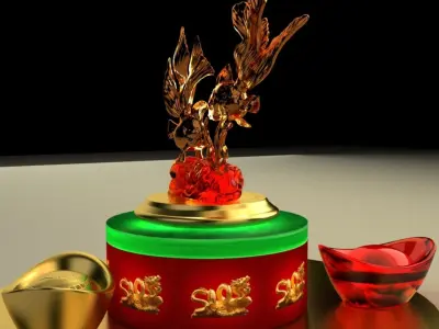 Chinese gold Ingot  3D model buy