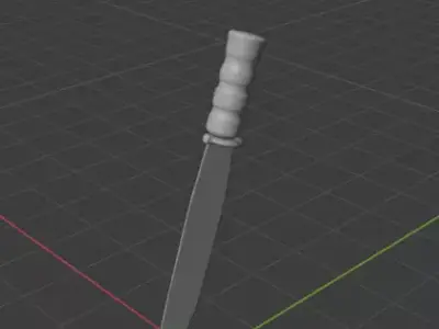 military knife  Low-poly 3D model