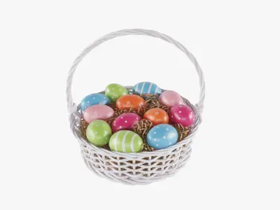 Easter Eggs Basket 04 3D model