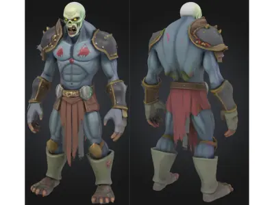 Stylized Undead Warrior Zombie Low-poly 3D model