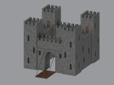 Castle Low-poly 3D model 4