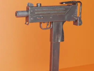 Uzi submachine gun Free low-poly 3D model purchase