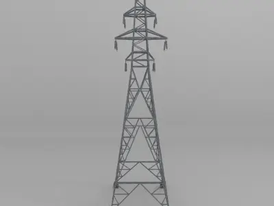 Column Power Lines Low-poly 3D model