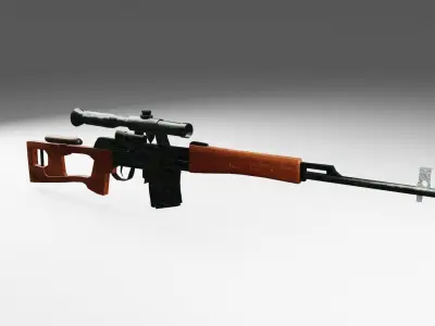 Dragunov sniper rifle Free low-poly 3D model