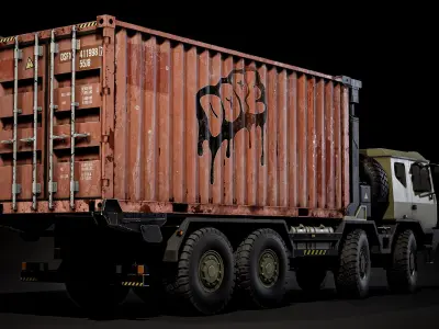 Iveco M320 with loading cargo system Low-poly 3D model