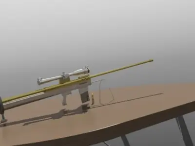 sniper 50bmg Low-poly 3D model